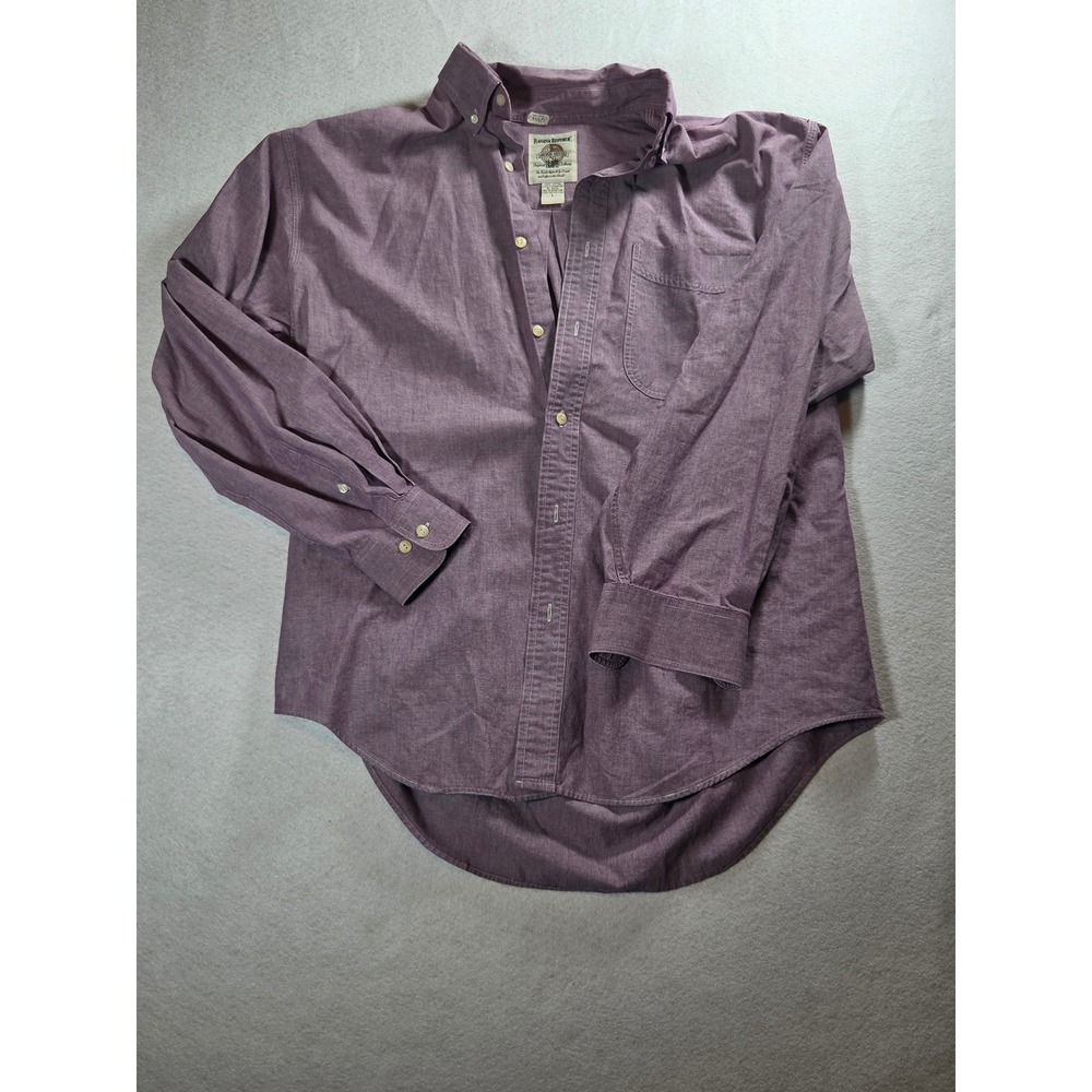 Banana Republic L Button Down Shirt Purple Chambray Oxford Vintage 90s Safari - Picture 2 of 6